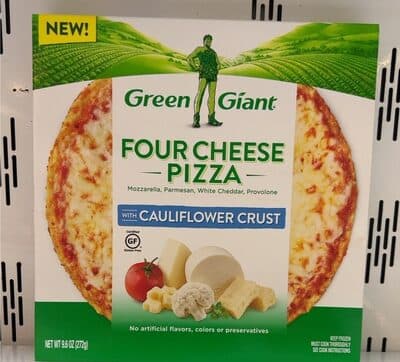 FOUR CHEESE MOZZARELLA, PARMESAN, WHITE CHEDDAR, PROVOLONE WITH CAULIFLOWER CRUST PIZZA