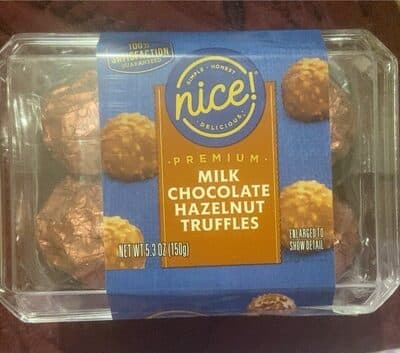 MILK CHOCOLATE HAZELNUT TRUFFLES, MILK CHOCOLATE