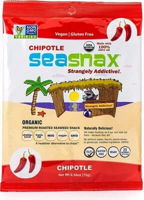 CHIPOTLE ORGANIC PREMIUM ROASTED SEAWEED SNACK, CHIPOTLE