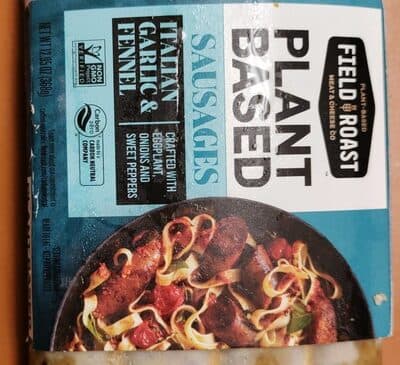 ITALIAN GARLIC & FENNEL PLANT BASED CRAFTED WITH EGGPLANT, ONIONS AND SWEET PEPPERS SAUSAGES, ITALIAN GARLIC & FENNEL