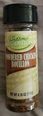 SUPREME TRADITION, POWDERED CHICKEN FLAVORED BOUILLON