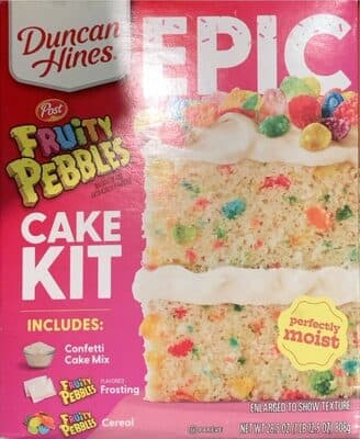 FRUITY PEBBLES FLAVORED CAKE KIT, FRUITY PEBBLES