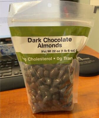 DARK CHOCOLATE COVERED ALMONDS, DARK CHOCOLATE COVERED