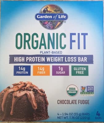 PLANT-BASED HIGH PROTEIN WEIGHT LOSS BAR, CHOCOLATE FUDGE