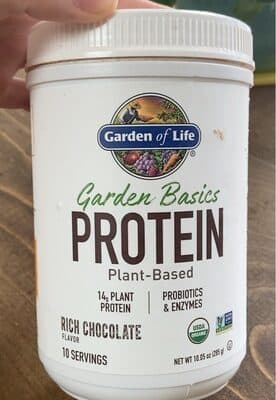 RICH CHOCOLATE FLAVOR GARDEN BASICS PLANT-BASED PROTEIN POWDER, RICH CHOCOLATE