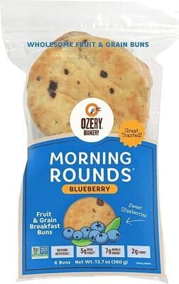BLUEBERRY FRUIT & GRAIN BREAKFAST BUNS, BLUEBERRY