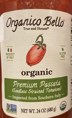 ORGANIC IMPORTED ITALIAN PASSATA, STRAINED TOMATOES