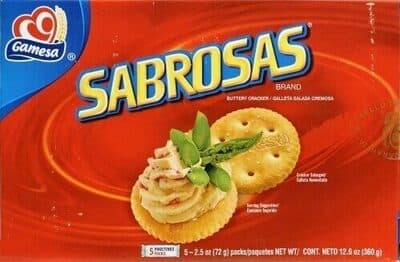 Gamesa Sabrosas Buttery Cracker (5-2.5 Oz) 12.6 Ounce 5 Pack Box