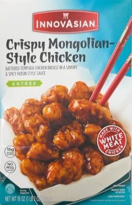 CRISPY MONGOLIAN-STYLE CHICKEN BATTERED TEMPURA CHICKEN BREAST IN A SAVORY & SPICY HOISIN STYLE SAUCE ENTREE, CRISPY MONGOLIAN-STYLE CHICKEN