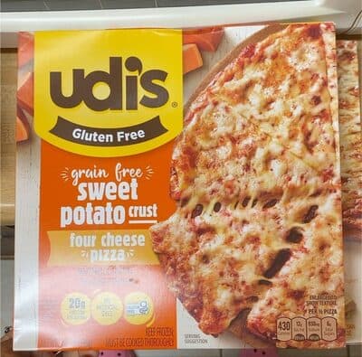 FOUR CHEESE GRAIN FREE SWEET POTATO CRUST PIZZA, FOUR CHEESE