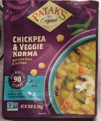 MILD CHICKPEA & VEGGIE KORMA WITH GREEN BEANS & CAULIFLOWER, CHICKPEA & VEGGIE