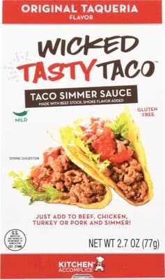 MILD ORIGINAL TAQUERIA TACO SIMMER SAUCE, ORIGINAL TAQUERIA