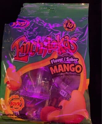MANGO FLAVOR ENCHILOKAS TAMARIND COVERED GUMMIES WITH CHILLI, MANGO WITH CHILLI