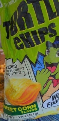 SWEET CORN FLAVOR TURTLE CORN CHIP SNACKS, SWEET CORN