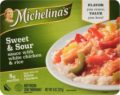 SWEET & SOUR SAUCE WITH WHITE CHICKEN & RICE, SWEET & SOUR