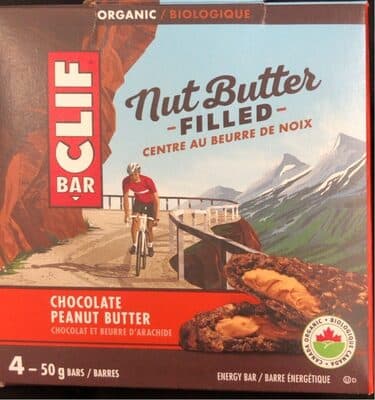 CHOCOLATE PEANUT BUTTER ORGANIC NUT BUTTER FILLED ENERGY BARS, CHOCOLATE PEANUT BUTTER