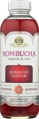 GT'S ENLIGHTENED, ORGANIC RAW KOMBUCHA, HIBISCUS NO 7