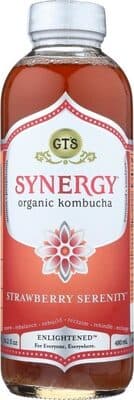GT'S, ENLIGHTENED SYNERGY , KOMBUCHA, STRAWBERRY SERENITY