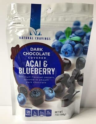 DARK CHOCOLATE COVERED ACAI & BLUEBERRY