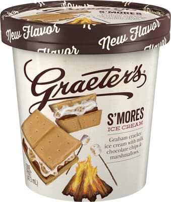 S'MORES GRAHAM CRACKER ICE CREAM WITH MILK CHOCOLATE CHIPS & MARSHMALLOWS, S'MORES