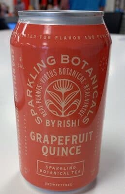 UNSWEETENED GRAPEFRUIT QUINCE SPARKLING BOTANICAL TEA, UNSWEETENED GRAPEFRUIT QUINCE