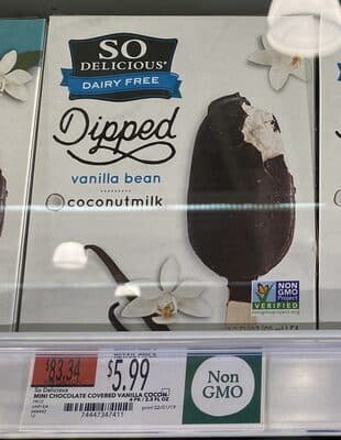 VANILLA BEAN DIPPED COCONUTMILK NON-DAIRY FROZEN DESSERT BARS, VANILLA BEAN
