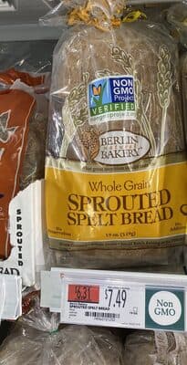BERLIN NATURAL BAKERY, WHOLE GRAIN SPROUTED SPELT BREAD