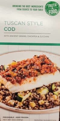TUSCAN STYLE COD WITH ANCIENT GRAINS, CHICKPEA & ZUCCHINI, TUSCAN STYLE