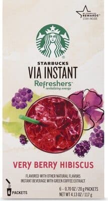 VERY BERRY HIBISCUS FLAVORED INSTANT BEVERAGE WITH GREEN COFFEE EXTRACT PACKETS, VERY BERRY HIBISCUS