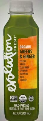 COLD-PRESSED ORGANIC GREENS & GINGER JUICE