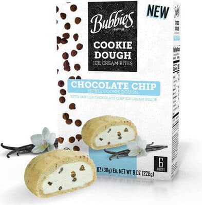 CHOCOLATE CHIP EDIBLE COOKIE DOUGH WITH VANILLA CHOCOLATE CHIP ICE CREAM BITES