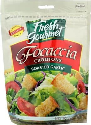 ROASTED GARLIC FOCACCIA CROUTONS, ROASTED GARLIC