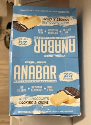 WHITE CHOCOLATE COOKIES & CREME ANABAR WHOLE FOOD PERFORMANCE BAR, WHITE CHOCOLATE COOKIES & CREME