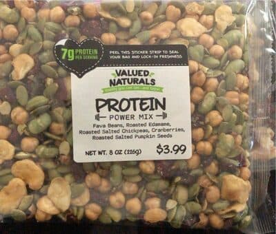 FAVA BEANS, ROASTED EDAMAME, ROASTED SALTED CHICKPEAS, CRANBERRIES, ROASTED SALTED PUMPKIN SEEDS PROTEIN POWER MIX