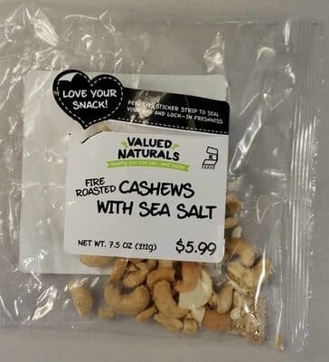 FIRE ROASTED CASHEWS WITH SEA SALT, SEA SALT