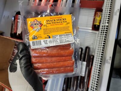 SNACK STICKS MADE WITH BEEF AND PORK, BEEF AND PORK