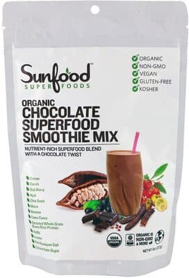 CHOCOLATE ORGANIC SUPERFOOD SMOOTHIE MIX, CHOCOLATE