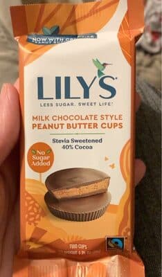 MILK CHOCOLATE STYLE PEANUT BUTTER CUPS, MILK CHOCOLATE STYLE