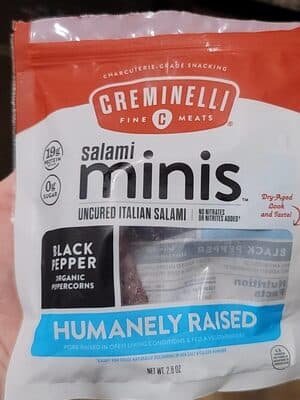 BLACK PEPPER SALAMI MINIS UNCURED ITALIAN SALAMI, BLACK PEPPER