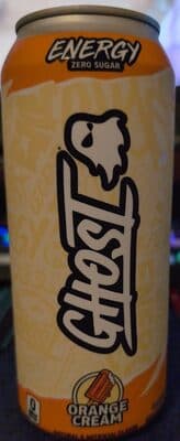 ORANGE CREAM FLAVOR ZERO SUGAR ENERGY DRINK, ORANGE CREAM