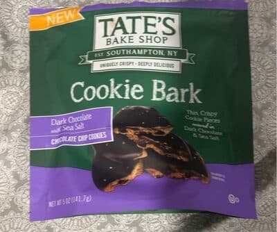 DARK CHOCOLATE WITH SEA SALT CHOCOLATE CHIP COOKIE BARK, DARK CHOCOLATE WITH SEA SALT
