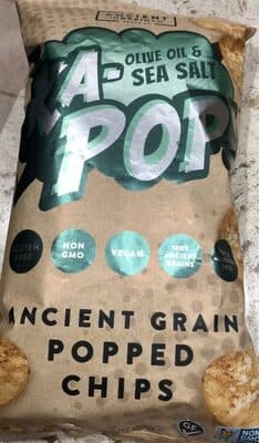 OLIVE OIL & SEA SALT ANCIENT GRAIN POPPED CHIPS, OLIVE OIL & SEA SALT