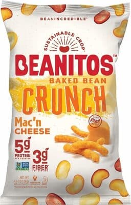 MAC'N CHEESE CRUNCH BAKED BEAN CHIPS, MAC'N CHEESE