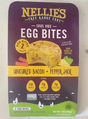 UNCURED BACON + PEPPER JACK SOUS VIDE EGG BITES, UNCURED BACON + PEPPER JACK