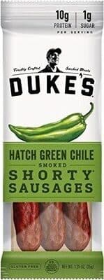 HATCH GREEN CHILE SMOKED SHORTY SAUSAGES, HATCH GREEN CHILE