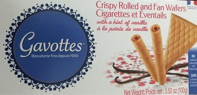 CRISPY ROLLED AND FAN WAFERS, VANILLA