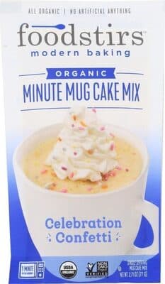 ORGANIC MINUTE MUG CELEBRATION CONFETTI CAKE MIX