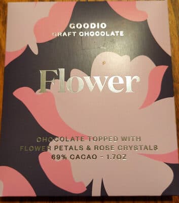 CHOCOLATE TOPPED WITH FLOWER PETALS & ROSE CRYSTALS, CHOCOLATE