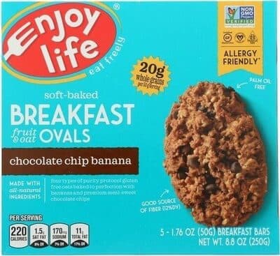 CHOCOLATE CHIP BANANA SOFT-BAKED BREAKFAST FRUIT & OAT OVALS, CHOCOLATE CHIP BANANA