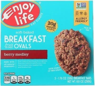 BERRY MEDLEY SOFT-BAKED FRUIT & OAT BREAKFAST OVALS BARS, BERRY MEDLEY